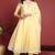 Yellow embroidered organza stitched readymade suit