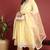 Yellow embroidered organza stitched readymade suit