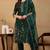 Olive embroidered silk blend stitched readymade suit