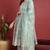 Sea green embroidered organza stitched readymade suit