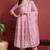 Pink embroidered organza stitched readymade suit
