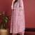 Pink embroidered organza stitched readymade suit