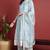 Blue plain organza stitched readymade suit
