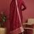 Maroon printed silk blend stitched readymade suit