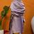 Lavender printed silk blend stitched readymade suit