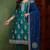 Green embroidered silk blend stitched readymade suit