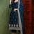 Blue embroidered silk blend stitched readymade suit