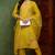 Yellow plain silk blend stitched readymade suit