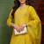 Yellow plain silk blend stitched readymade suit
