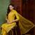 Yellow plain silk blend stitched readymade suit