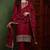 Maroon embroidered silk blend stitched readymade suit