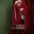 Maroon embroidered silk blend stitched readymade suit