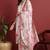 White printed blended cotton stitched readymade suit