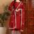 Maroon embroidered silk blend stitched readymade suit