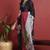 Black printed silk blend stitched readymade suit