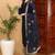 Blue embroidered silk blend stitched readymade suit