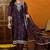 Purple embroidered silk blend stitched readymade suit