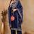 Blue plain silk blend stitched readymade suit