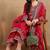 Pink plain silk blend stitched readymade suit