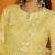 Yellow embroidered organza stitched readymade suit