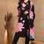 Black printed blended cotton stitched readymade suit