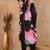 Black printed blended cotton stitched readymade suit