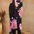 Black printed blended cotton stitched readymade suit