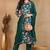 Green printed polyester stitched readymade suit