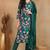 Green printed polyester stitched readymade suit