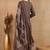 Grey printed blended cotton stitched readymade suit