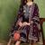 Purple embroidered silk blend stitched readymade suit