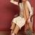 Brown embroidered viscose rayon stitched readymade suit