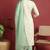 Green embroidered viscose rayon stitched readymade suit