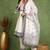 White embroidered silk blend stitched readymade suit