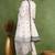 White embroidered silk blend stitched readymade suit