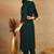 Green embroidered viscose rayon stitched readymade suit