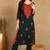 Green embroidered viscose rayon stitched readymade suit
