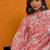 Pink printed rayon stitched readymade suit