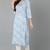 Blue printed rayon stitched readymade suit