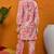 Pink printed rayon stitched readymade suit