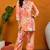 Orange printed rayon stitched readymade suit