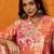 Orange printed rayon stitched readymade suit