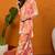 Orange printed rayon stitched readymade suit
