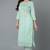 Sea green embroidered organza stitched readymade suit