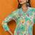 Green printed rayon stitched readymade suit