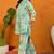 Green printed rayon stitched readymade suit