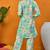 Green printed rayon stitched readymade suit