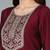 Maroon embroidered silk blend stitched readymade suit