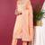 Peach printed silk blend stitched readymade suit