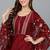 Maroon printed silk blend stitched readymade suit